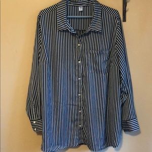 Striped oversized button up